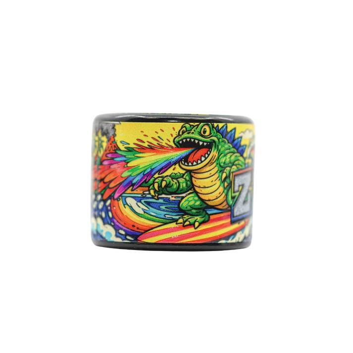 Zilla West Coast Alchemy x CutWater surfing monster artwork jar label