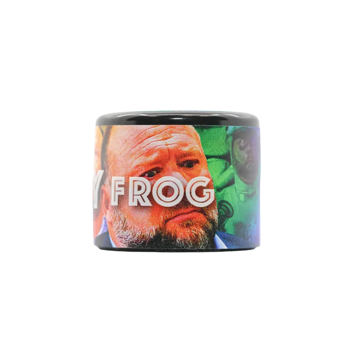 Gay Frog live rosin 2g jar front graphic panel Alex Jones design
